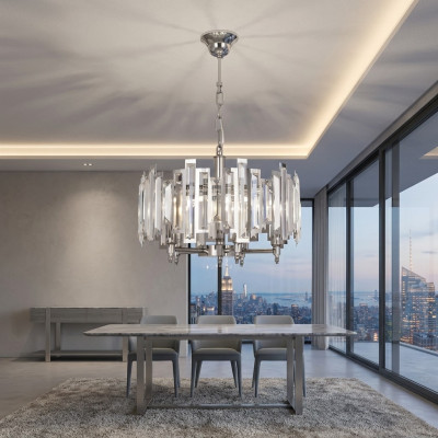 Lampe ronde Luminaire Plafonnier Argent Éclairage Lampe 50x65cm