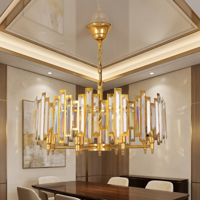 Lustre Lustre en cristal neuf Lampe or Salon de luxe