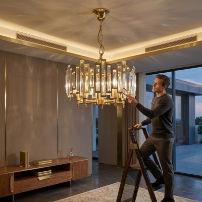 Lustre lustre Lustre Lustre Pendentif Lumières Lampes Lumières Luxe Or.