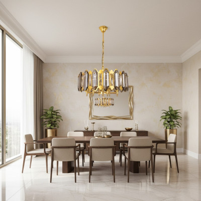 Luminaire Lampe Suspension Lampe Lampes Lumière en cristal Lustre Salon 60x80