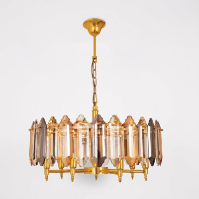 Lustre suspendu moderne Luminaire de plafond Salon Lampe de plafond Lampe dorée