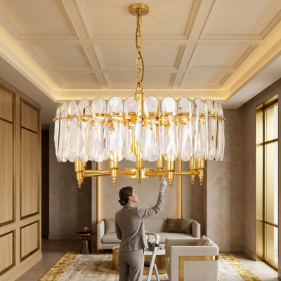 Lustre nouvelle suspension lumineuse luminaire séjour doré moderne