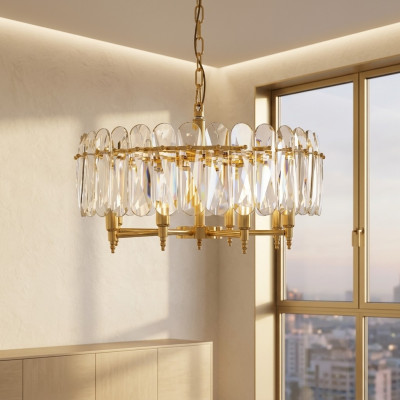 Lustre nouvelle suspension lumineuse luminaire séjour doré moderne