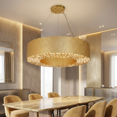 Lustre moderne doré Éclairage du salon Plafonnier Lampe