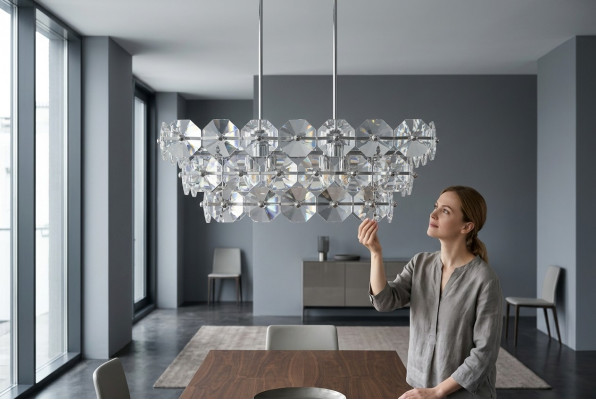 Chandelier Plafonnier Lampe Éclairage Salon Argent Lampes