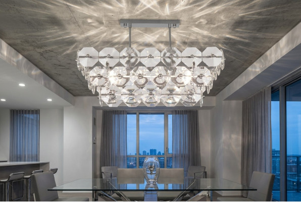 Chandelier Plafonnier Lampe Éclairage Salon Argent Lampes