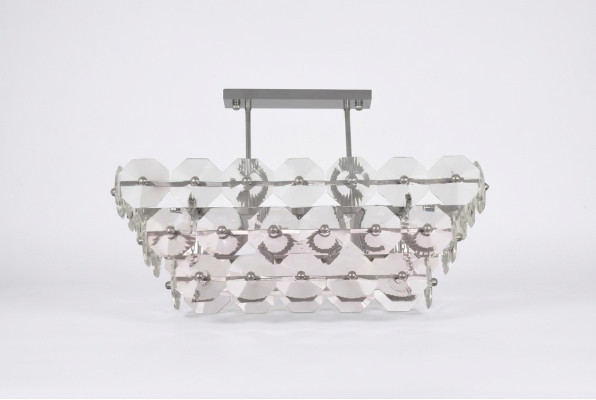 Chandelier Plafonnier Lampe Éclairage Salon Argent Lampes