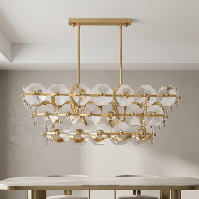 Lustre Lampe Suspension Moderne Lumière Cristal Éclairage Nouveau