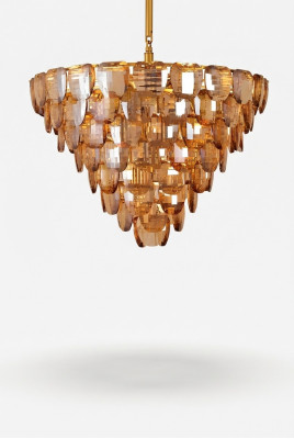 Lustre classique Lampe Salon doré Lumière de plafond en cristal