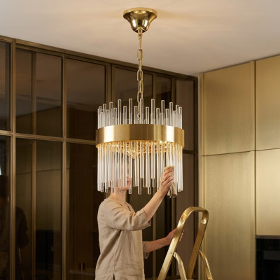 Lustre au plafond Beau lustre neuf Salon moderne or