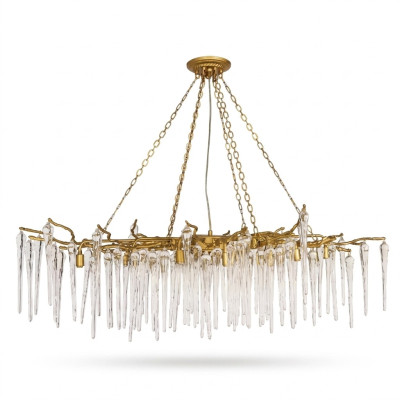 Lampe de plafond en verre Luminaire Plafonnier Salon Lampe Luminaire Tropical Cristal