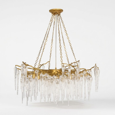 Lampe de plafond Salon Lampe de plafond Lampe en cristal Lampe Luminaire style or