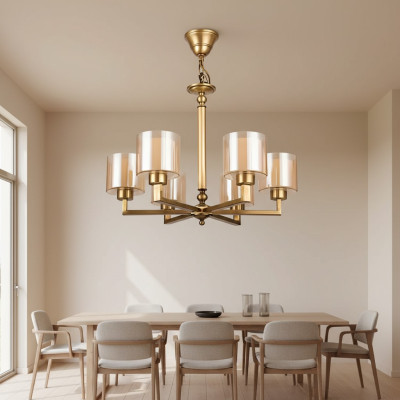 Lustre de plafond Abat-jour lumineux de plafond pour le salon en verre de luxe