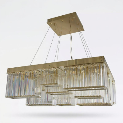 Lustre de couleur or magnifique lampe en cristal au plafond salon de luxe
