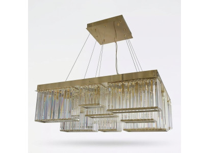 Lustre de couleur or magnifique lampe en cristal au plafond salon de luxe