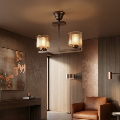 Lustre de plafond Style Moderne de Luxe en Verre Lampe de Salon Nouvelle
