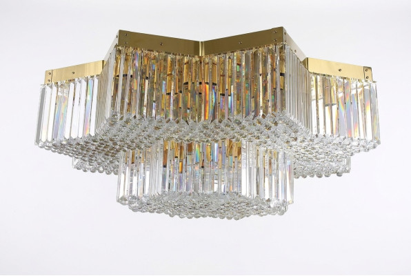 Lustre lampe en cristal 120x40 Plafonnier Lustre de luxe Lampe de plafond Salon