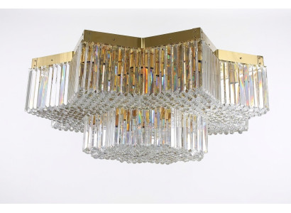 Lustre lampe en cristal 120x40 Plafonnier Lustre de luxe Lampe de plafond Salon