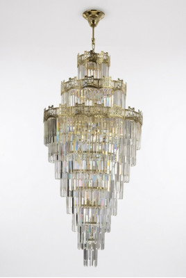 Lustre classique de style chandelier avec des gouttes, lampe de salon luxueuse de 80x230.