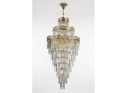 Lustre classique de style chandelier avec des gouttes, lampe de salon luxueuse de 80x230.