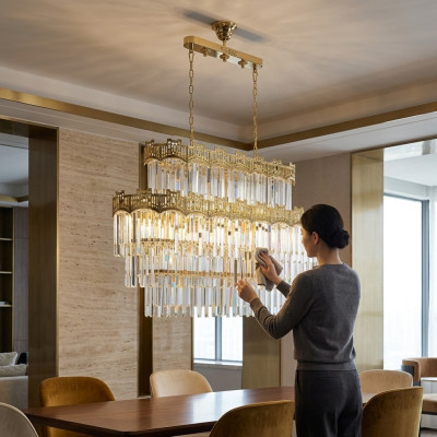 Lustre moderne Or Suspension Salon Luxe