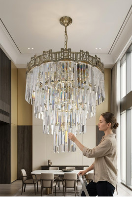 Lustre Style Moderne Luminaires de Plafond Salle de Séjour Cristal de Luxe
