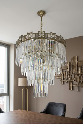 Lustre Style Moderne Luminaires de Plafond Salle de Séjour Cristal de Luxe