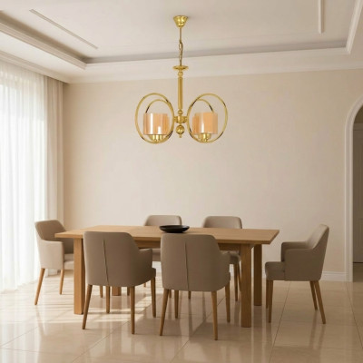 Lustre de plafond de couleur or luxueux en verre pour le salon