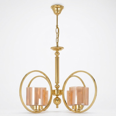 Lustre de plafond de couleur or luxueux en verre pour le salon