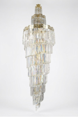 Lustre Plafonnier de luxe Design en cristal Luminaire Salon Lampe dorée