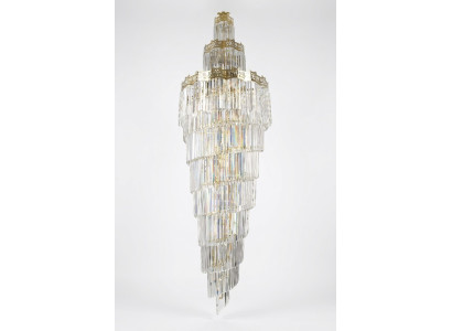 Lustre Plafonnier de luxe Design en cristal Luminaire Salon Lampe dorée