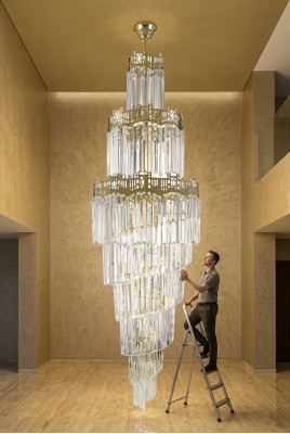 Lustre de luxe en cristal, design, style salon moderne lampe