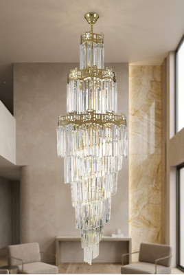 Lustre de luxe en cristal, design, style salon moderne lampe