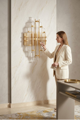 Lustre mural lampes de couloir design salon luxe nouvelle or