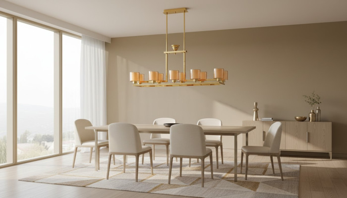 Lustre doré Plafonnier Suspension lustre ampoule