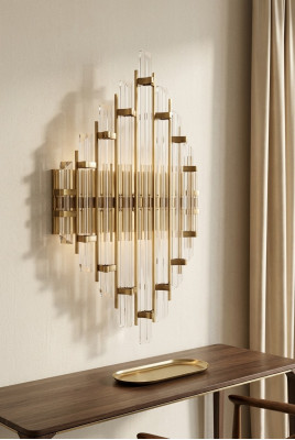 Applique murale Lampes murales Luminaires en cristal Salon de luxe en or