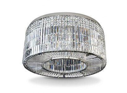 Lustre moderne designer 16 lumières pendentif chrome salon cristal