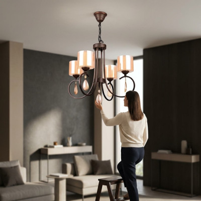 Lampe de plafond suspendue Design moderne Or Salon Verre nouveau