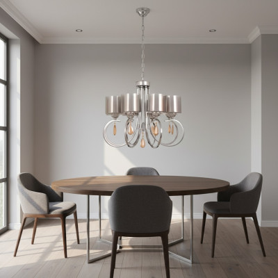 Plafonnier beau Luminaires en verre Lampes Lampes Salon Lustre Luxe Argent