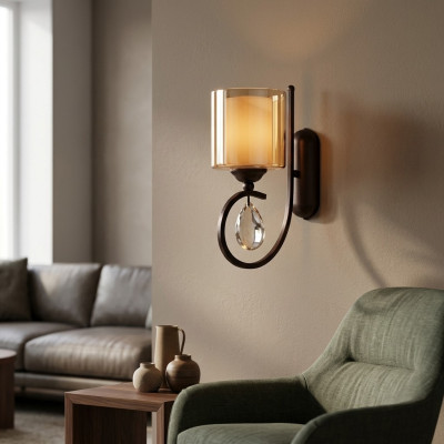 Applique murale Salon Luxe Or Chambre Moderne Lustre Verre