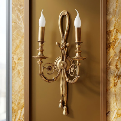 Applique murale Applique murale dorée Lampe classique Lustre baroque Luminaire en or