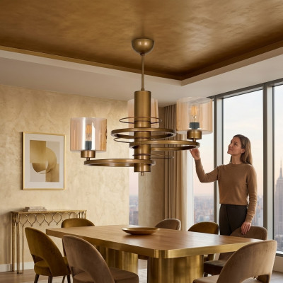 Lustre de salon en verre Lustre en verre suspendu de luxe