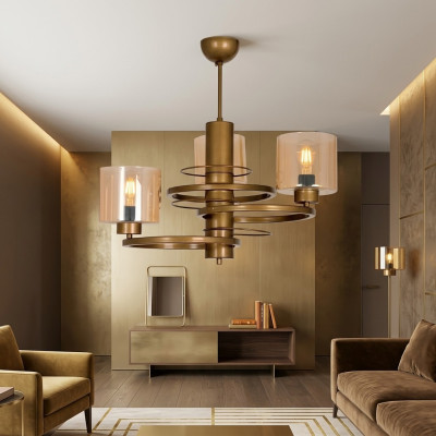 Lustre de salon en verre Lustre en verre suspendu de luxe