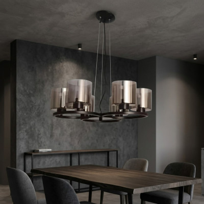 Lustre de plafond Luminaire Plafonnier Noir Verre lustre