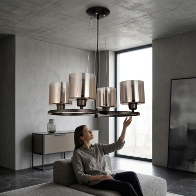 Lampe de plafond Lampe de plafond de luxe Lustre de salon Verre Suspendu Plafonds