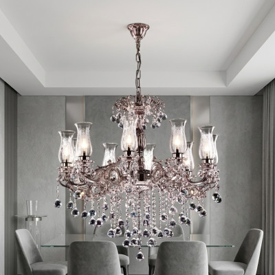 Chandelier classique Lustre Design Plafond Salon Lampe en cristal