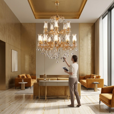 Lustre de luxe Lampe de salon Suspension Lampe Lustre Lumières