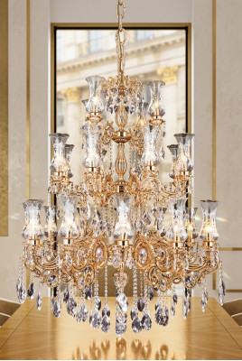 Lustre royal en cristal pour le salon, plafonnier luxueux