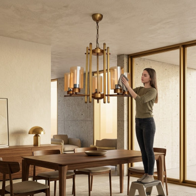 Plafonnier Lampe de salon Suspension Lustre Verre nouveau luminaire de luxe
