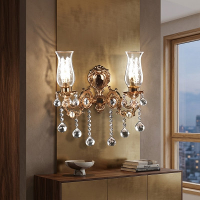 Applique murale Salon Luxe or Chambre Moderne Lustre Cristal